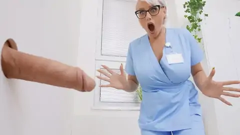 The Blond Nurse Witnesses A Meaty Rod At The Glory Hole