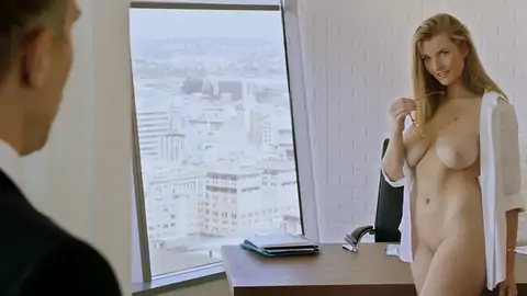 Ultra-adorable Blonde With Blue Eyes Gets Facialized In Her Office