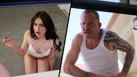 Красивая Обри Валентайн с волосами цвета шоколада удивлена ​​толстым